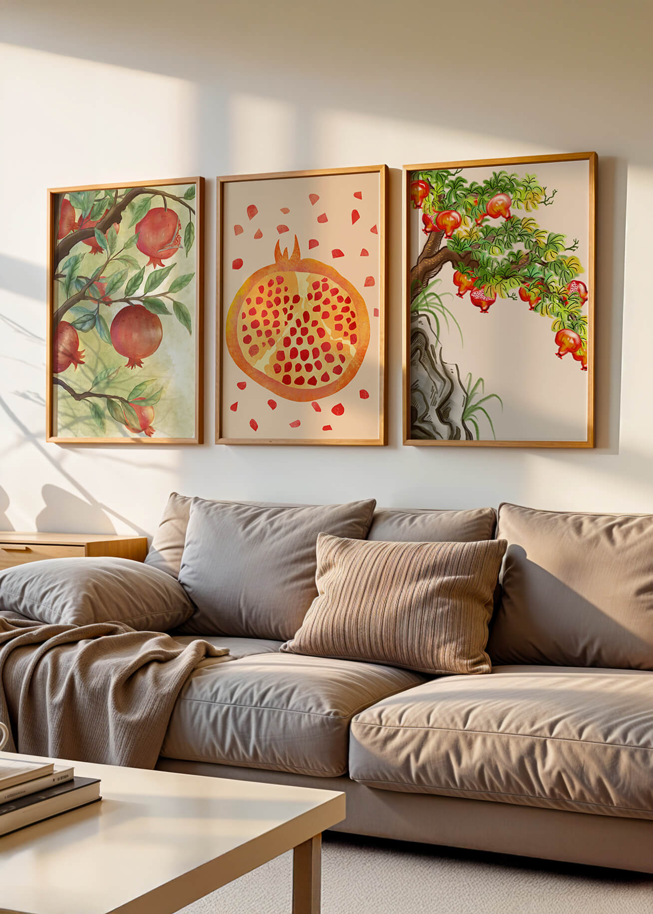 Arte de Granadas en Estilo Acuarela