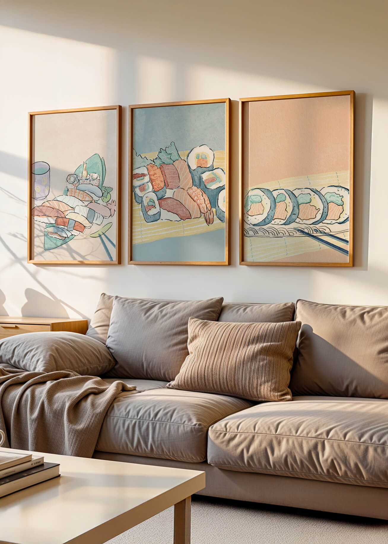 Conjunto De Impresiones De Cocina Japonesa