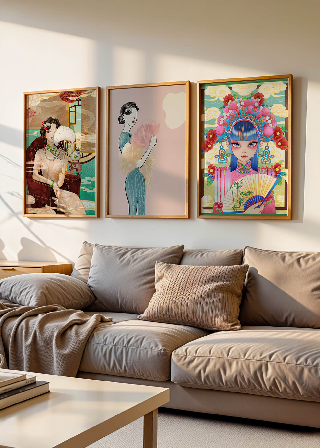 Affiches artistiques avec images asiatiques sans cadre
