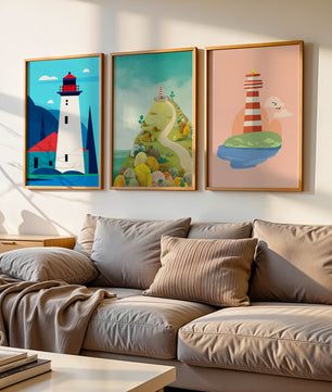 Ensemble d’Impressions d’Art à Motifs de Phare Sans Cadre