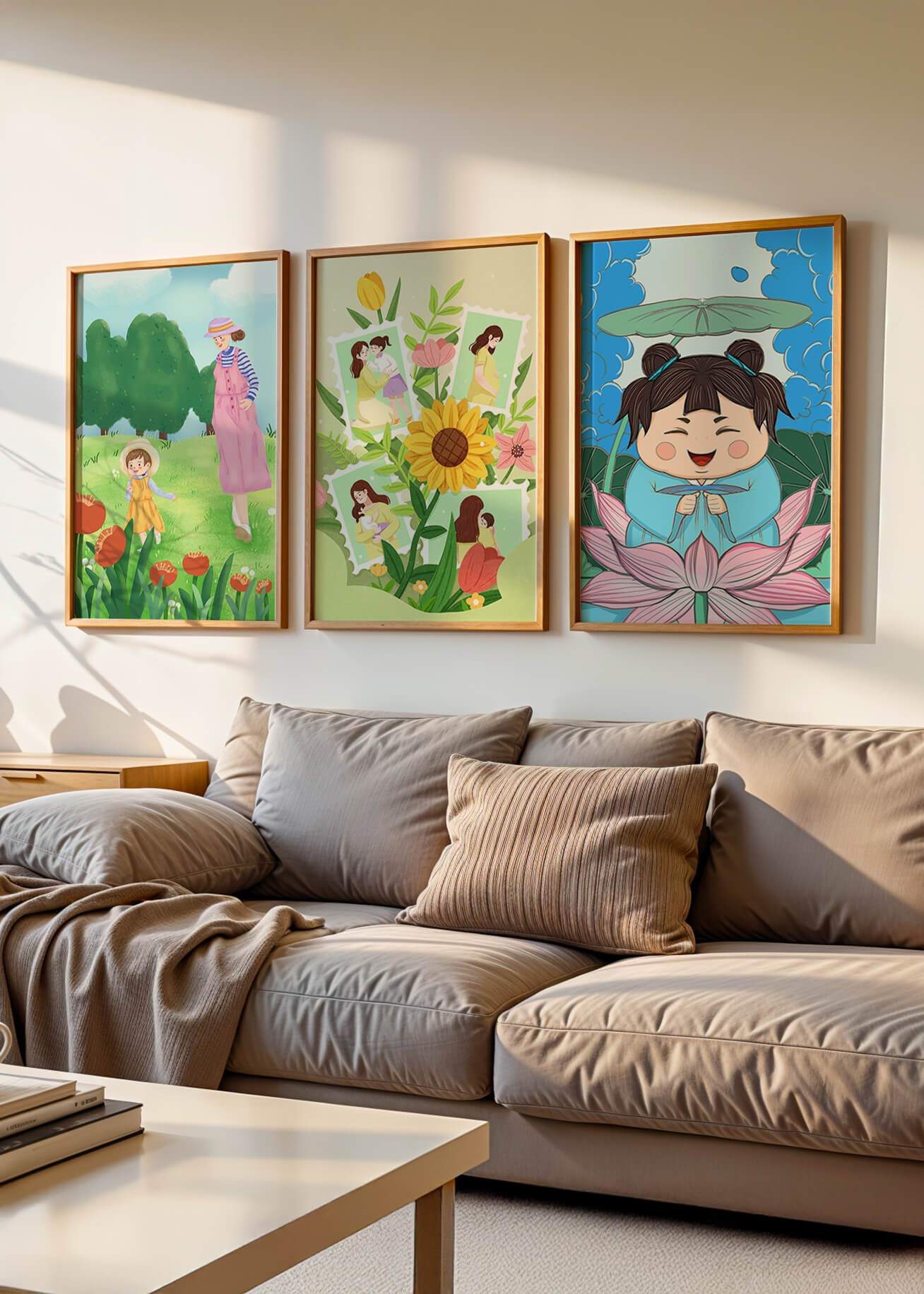 Ensemble d’illustrations modernes au style enfantin