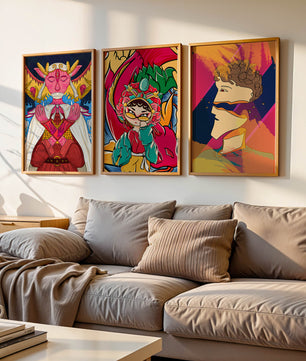 Ensemble de trois œuvres d’art pop sans cadre