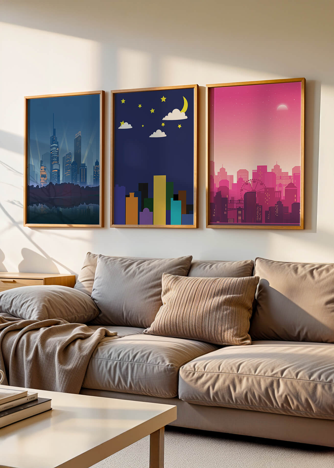 Tríptico de Paisajes Urbanos Modernos
