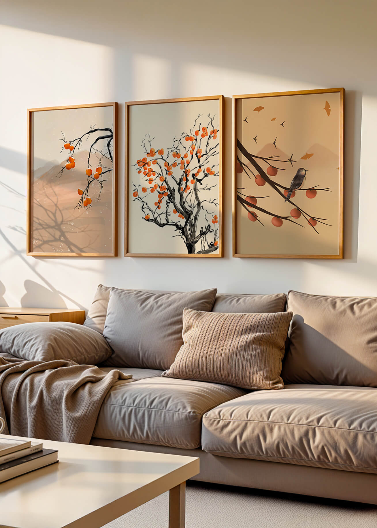 Conjunto de Arte Decorativo con Motivos de Naturaleza y Frutas de Otoño