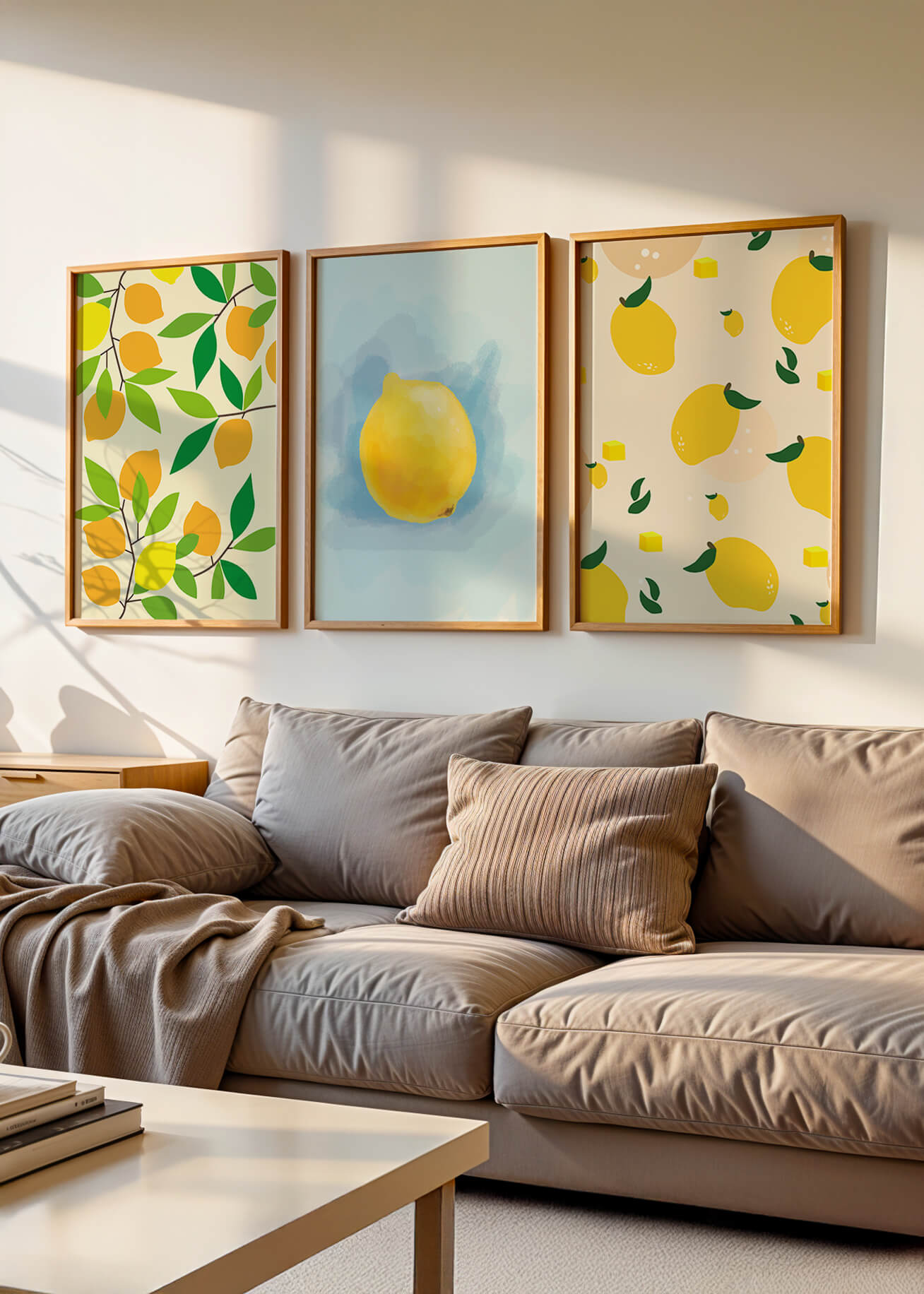 Décoration moderne avec des images de citrons