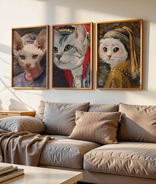 Pinturas de Gatos Elegantes en Estilo Clásico