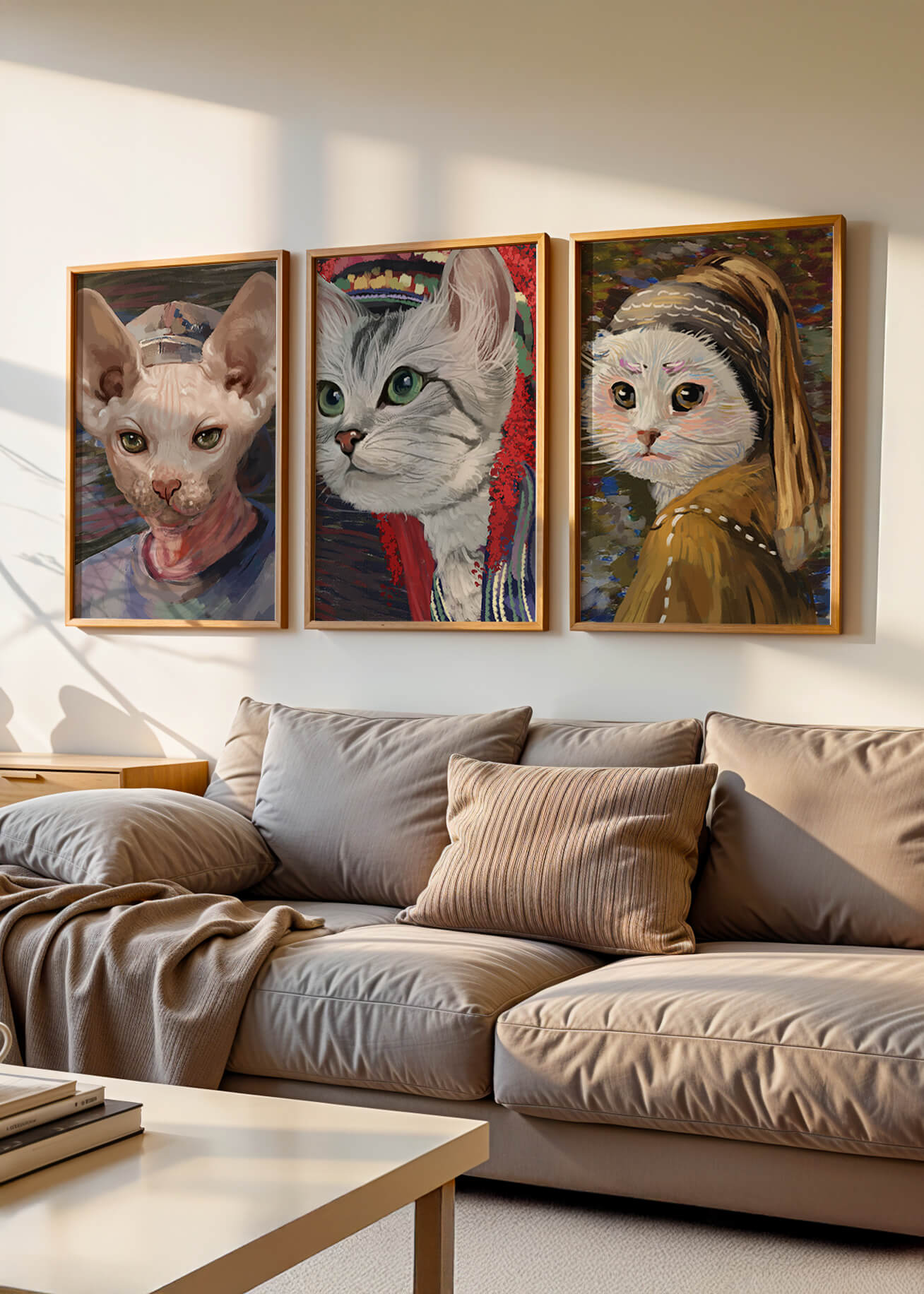 Pinturas de Gatos Elegantes en Estilo Clásico