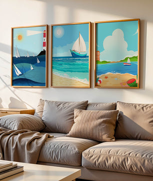 Ensemble d’illustrations nautiques au style minimaliste