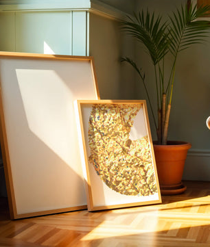 Abstract black and gold brushstrokes with textured patterns