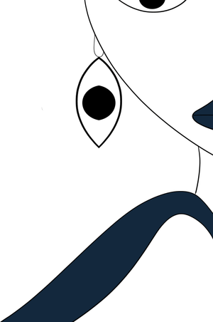 Abstract Minimalist Art with Geometric Shapes and Earring Detail - Mi tienda