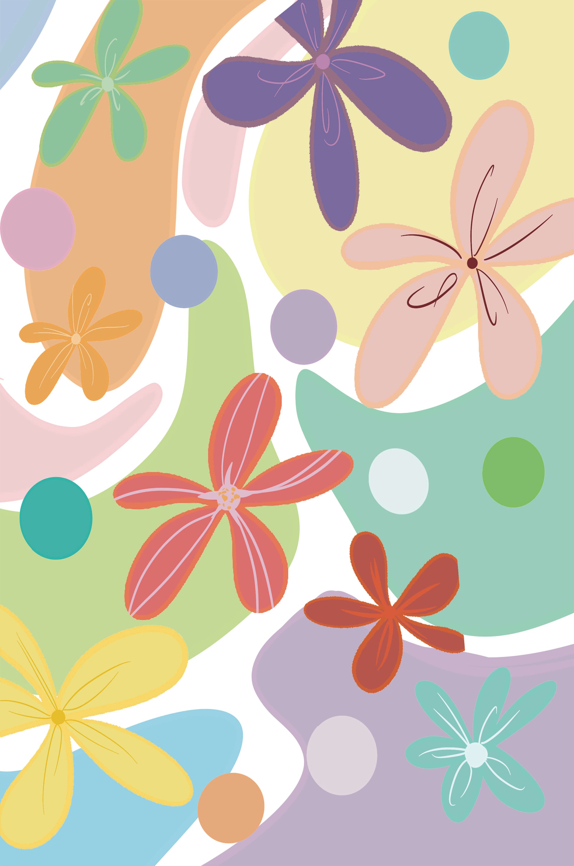 Motif floral abstrait coloré