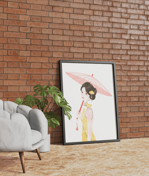 Japanese Geisha Wall Art | Oriental Minimalist Poster | Traditional Asian Decor Print - Mi tienda