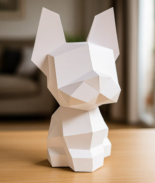Figura constructor perro poligonal de papel, manualidad 3D para montar 30x18x19— PaperCraft DIY