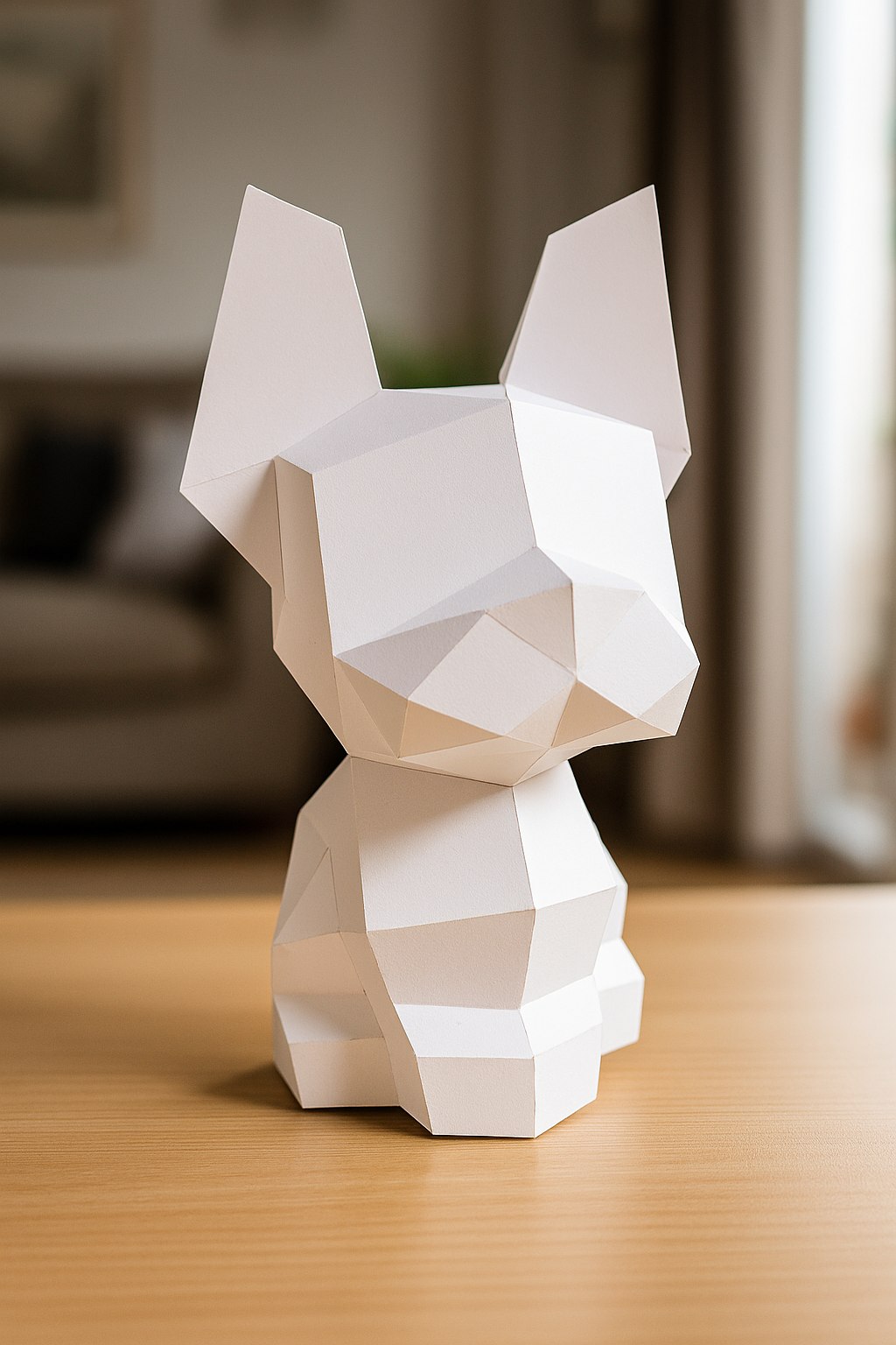Figura constructor perro poligonal de papel, manualidad 3D para montar 30x18x19— PaperCraft DIY