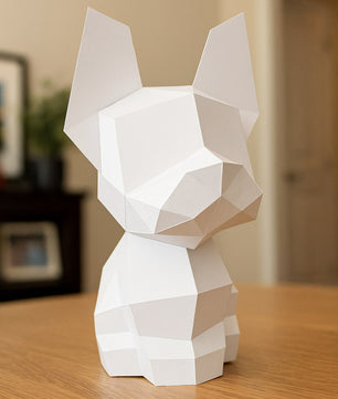 Figura constructor perro poligonal de papel, manualidad 3D para montar 30x18x19— PaperCraft DIY