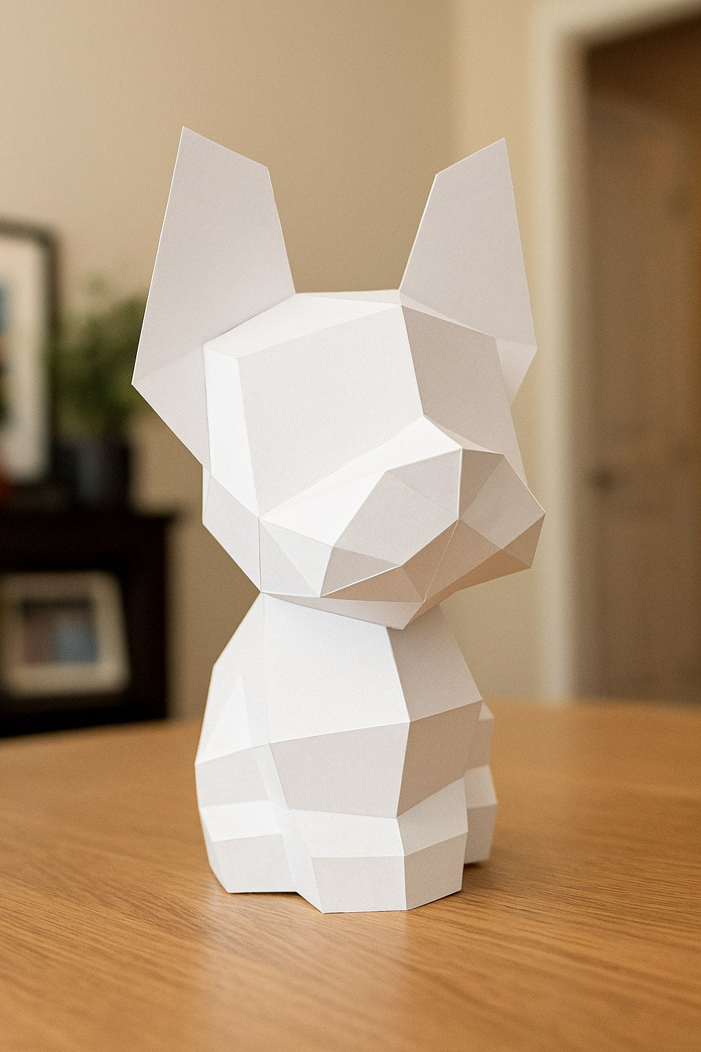 Figura constructor perro poligonal de papel, manualidad 3D para montar 30x18x19— PaperCraft DIY