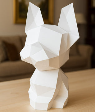 Figura constructor perro poligonal de papel, manualidad 3D para montar 30x18x19— PaperCraft DIY