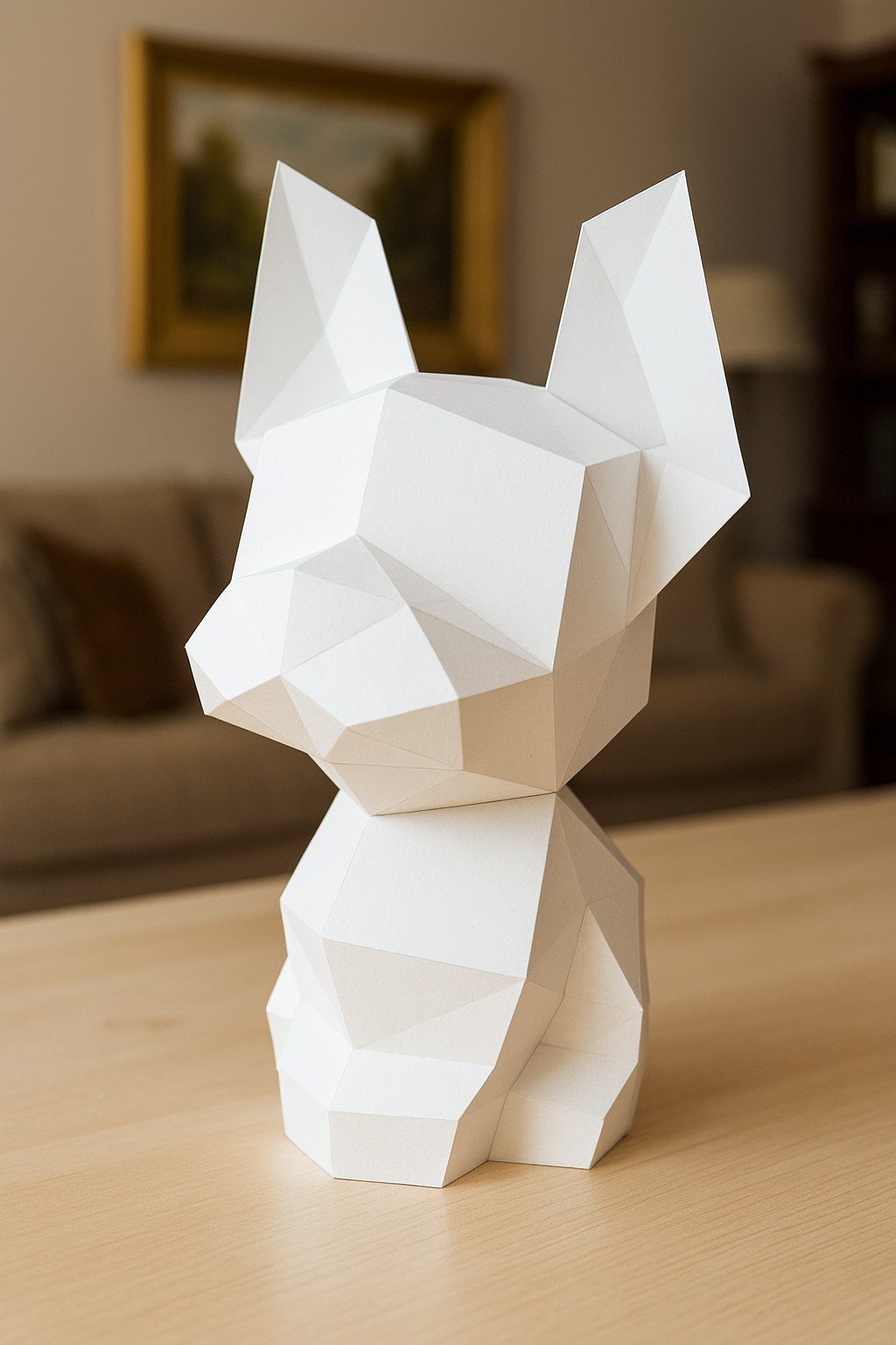 Figura constructor perro poligonal de papel, manualidad 3D para montar 30x18x19— PaperCraft DIY
