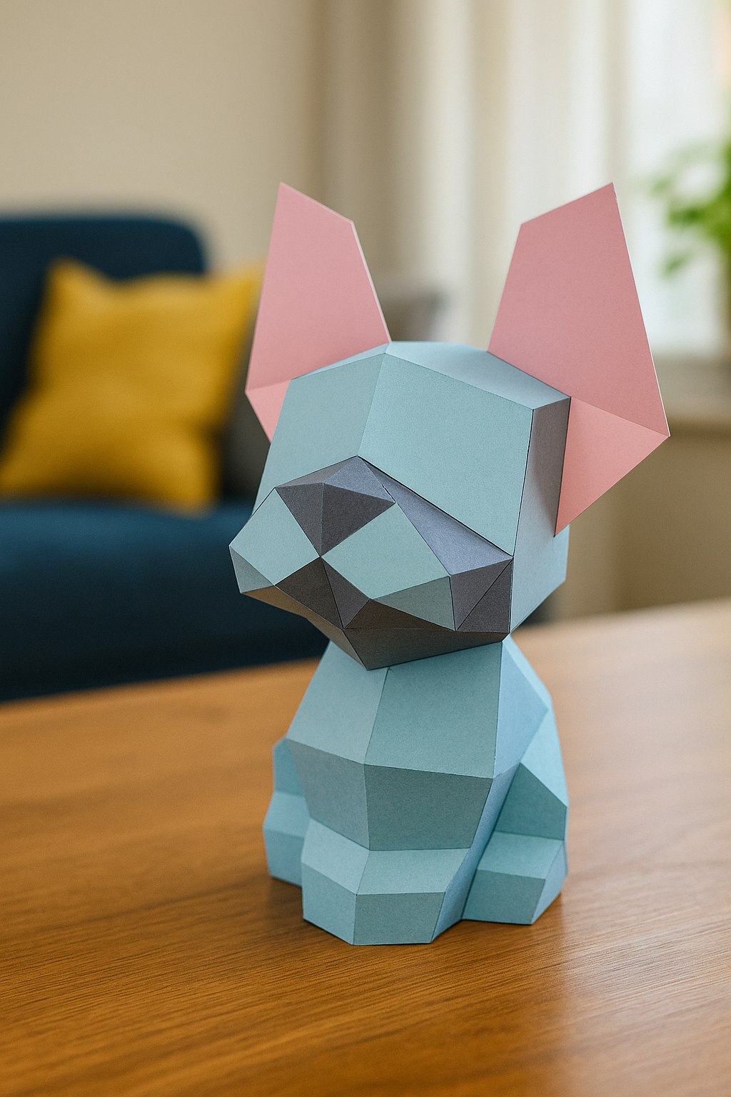 Figura constructor perro poligonal de papel, manualidad 3D para montar 30x18x19— PaperCraft DIY