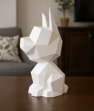 Figura constructor perro poligonal de papel, manualidad 3D para montar 30x18x19— PaperCraft DIY