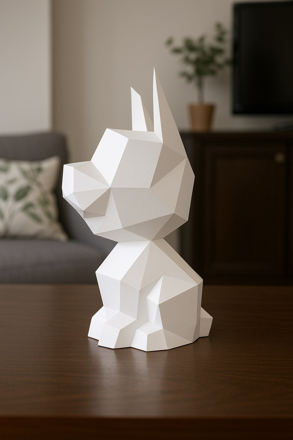 Figura constructor perro poligonal de papel, manualidad 3D para montar 30x18x19— PaperCraft DIY