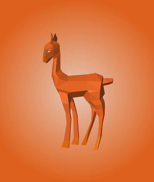 Kit DIY de papel poligonal papercraft 3D de cervatillo, 70x43x11 cm, 72 piezas – Ciervo de cartón geométrico, figura animal creativa para decoración de pared de habitación infantil