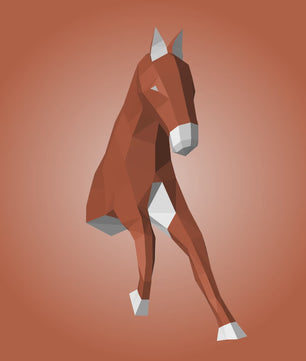 Cabeza de caballo para colgar en la pared papercraft 3D, escultura de papel poligonal DIY, 51x16x35 cm, 59 piezas – Decoración de pared geométrica, kit de montaje, trofeo de caballo decorativo para dormitorio juvenil