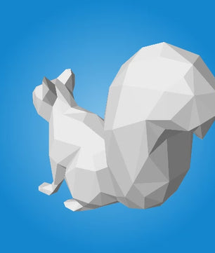 Ardilla Poligonal 3D de Papel para Montar 27x32x10– Kit Decorativo PaperCraft DIY, Escultura Moderna de Cartón, Decoración Geométrica para el Hogar