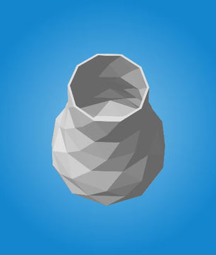 Jarrón de papel decorativo 3D 21 x 16 x 17 – recipiente poligonal para ensamblar, manualidad DIY, papel de 180 g, decoración moderna para el hogar