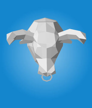 Kit PaperCraft DIY: cabeza de toro poligonal de papel 3D para montar 39x35x29, decoración de pared, manualidad creativa