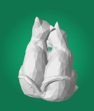 Figura constructor gatos poligonales de papel, manualidad 3D para montar 35x29x26 — PaperCraft DIY, figura de cartón para decoración del hogar