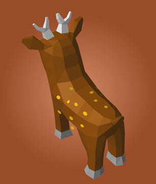 Ciervo pequeño 3D, figura de papel poligonal para ensamblar 42x32x11 – Manualidad DIY, ciervo de cartón escultórico para decoración de pared moderna