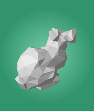 Figura constructor conejo poligonal de papel, manualidad 3D para montar 24X24X19 — PaperCraft DIY, figura de cartón para decoración del hogar