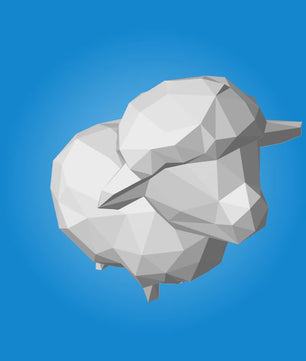 figura 3D de oveja poligonal de papel para montar, manualidad creativa  18x25x29 - Kit PaperCraft DIY