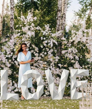 Giant LOVE 3D Papercraft Kit – 50cm Large BIG Geometric Sculpture for Home & Events (Uncut Paper in Tube) - Mi tienda