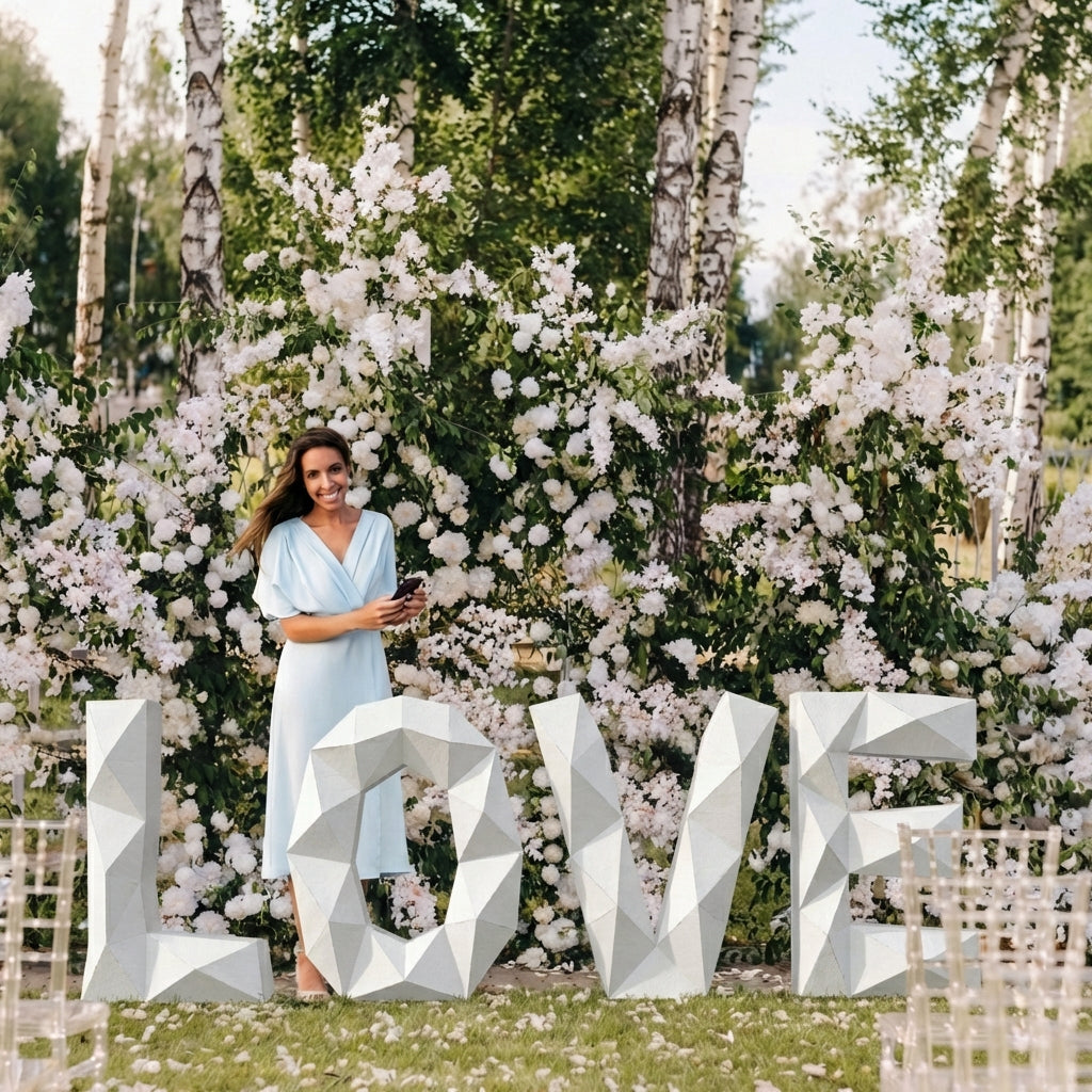 Giant LOVE 3D Papercraft Kit – 50cm Large BIG Geometric Sculpture for Home & Events (Uncut Paper in Tube) - Mi tienda