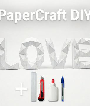 Giant LOVE 3D Papercraft Kit – 50cm Large BIG Geometric Sculpture for Home & Events (Uncut Paper in Tube) - Mi tienda
